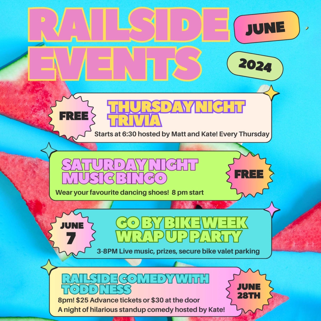 june events at railside brewing for summer in kelowna