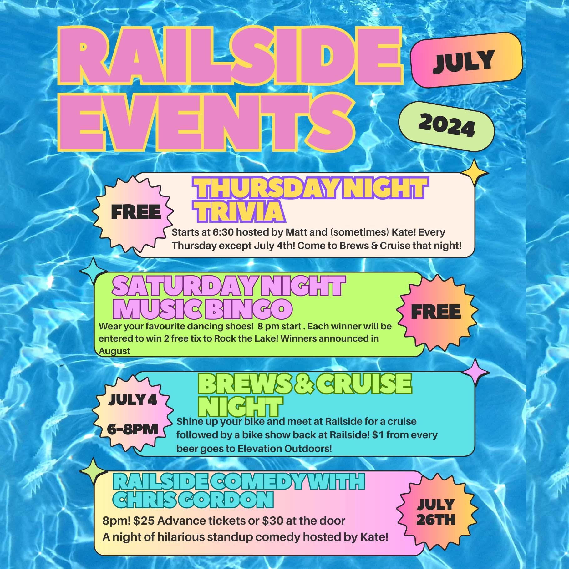 july events at railside brewing in kelowna