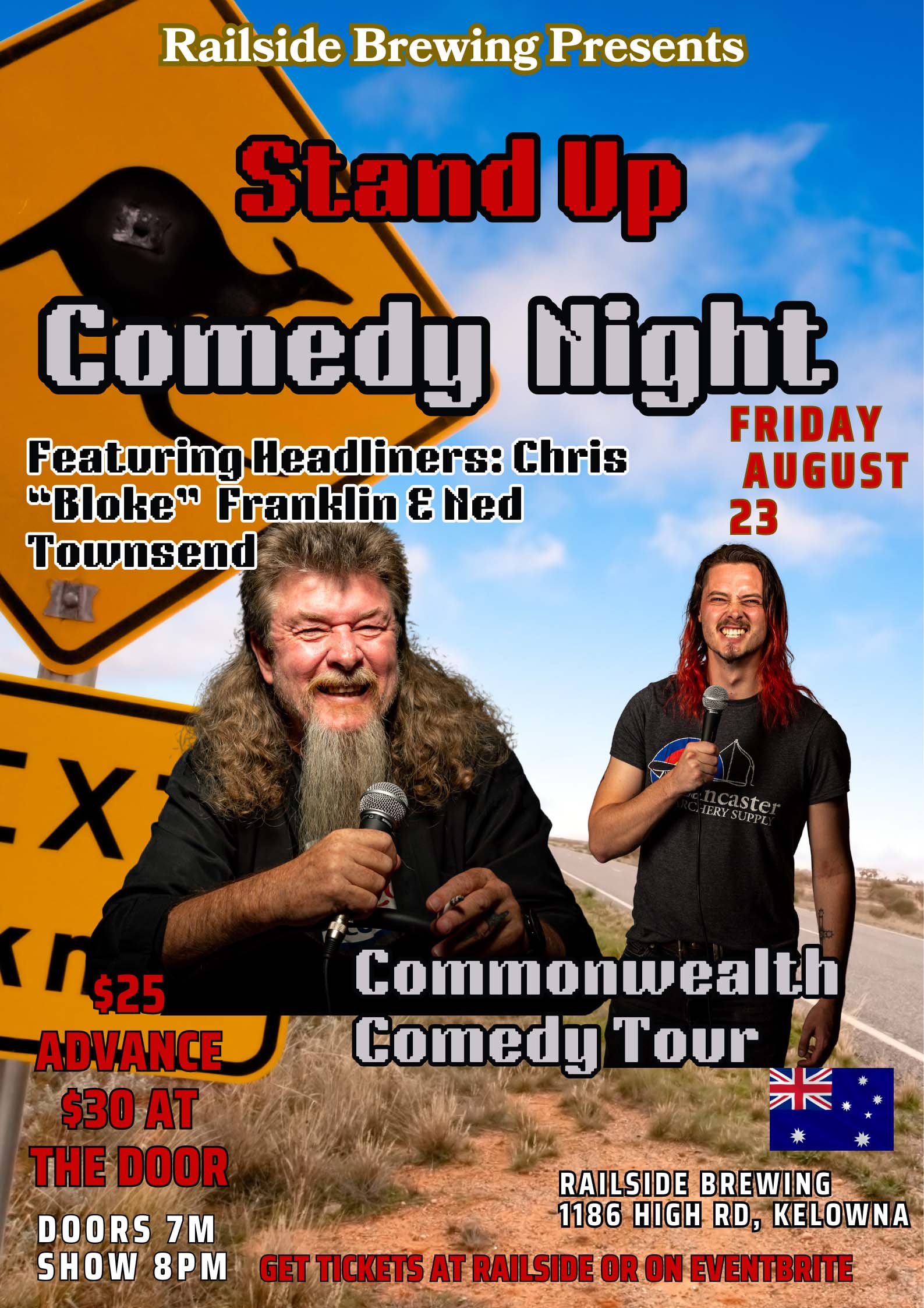 stand up comedy in kelowna aussies at railside