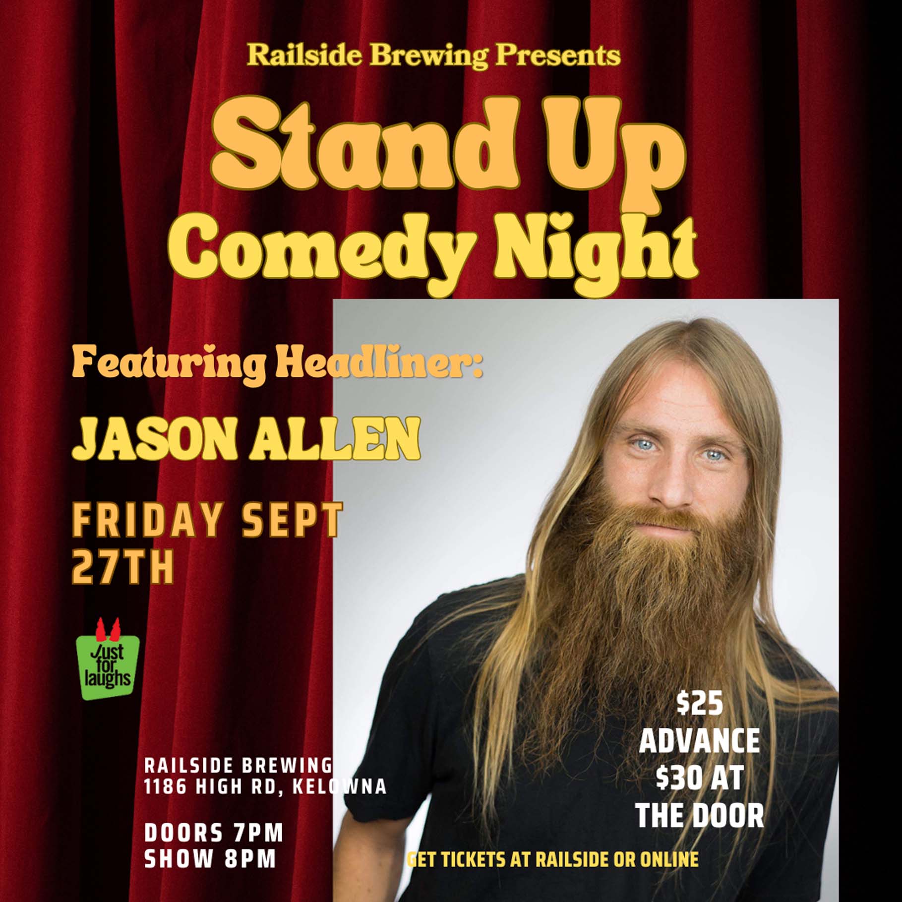 railside stand up comedy in kelowna jason allen september 2024