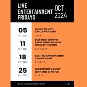 railside brewing live entertainment in kelowna this october