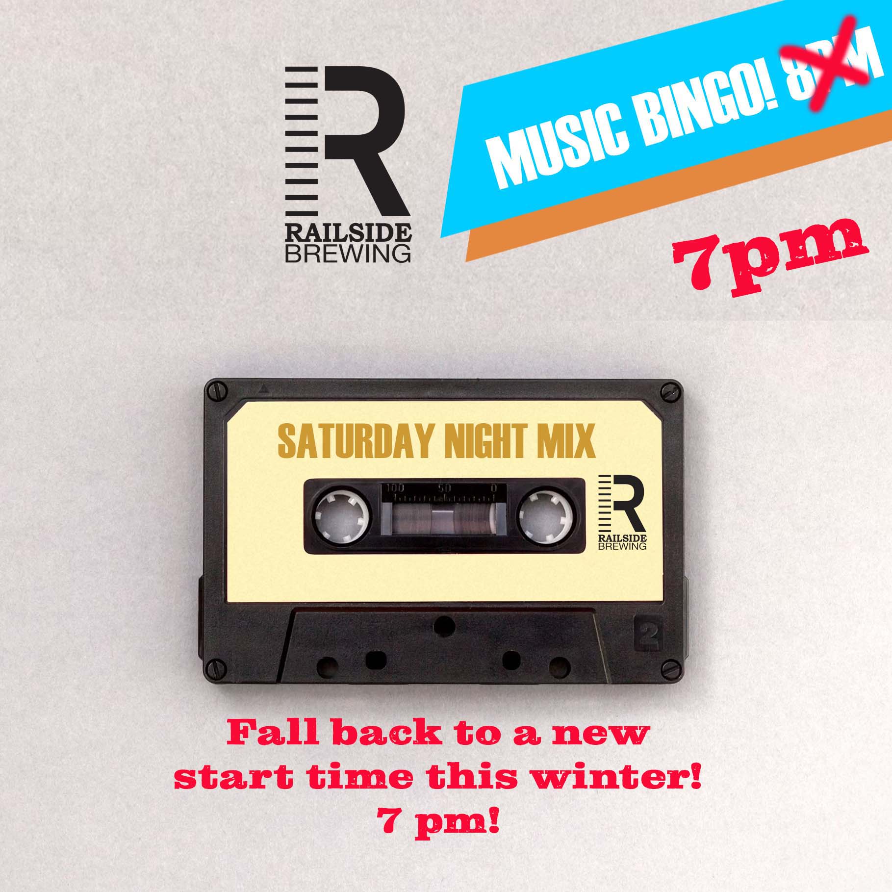 music bingo at railside brewing saturday nights winter