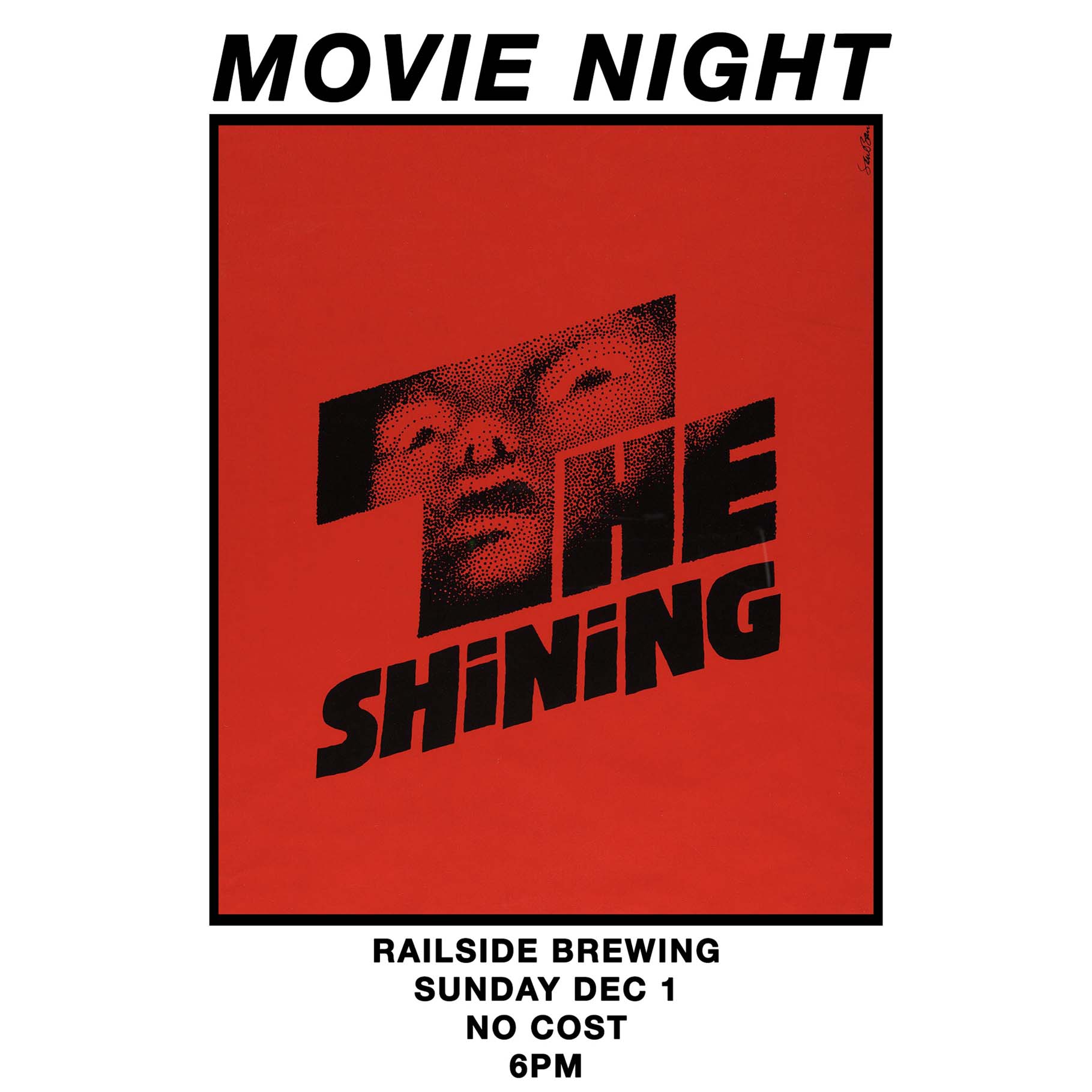 movie night the shining december 1st at railside