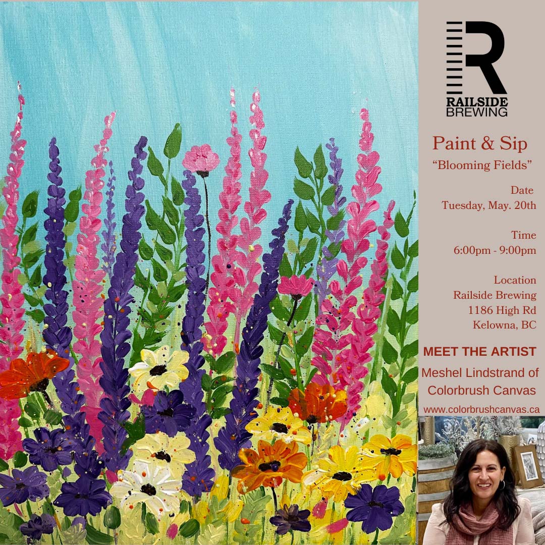railside brewing and colorbrush canvas paint and sip night may 2025