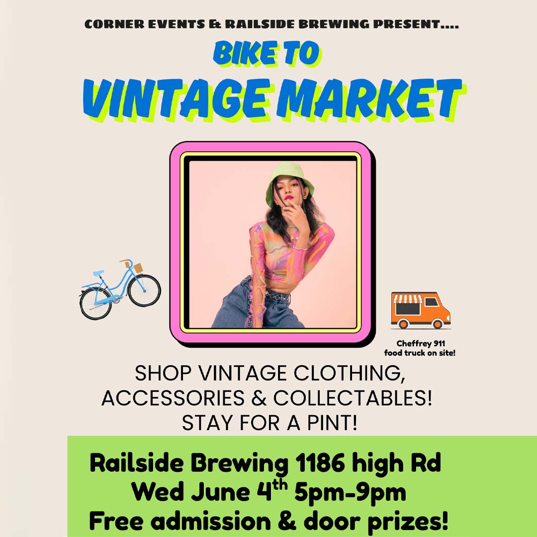 vintage market in kelowna at railside in june