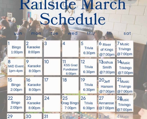 railside brewing march calendar of events