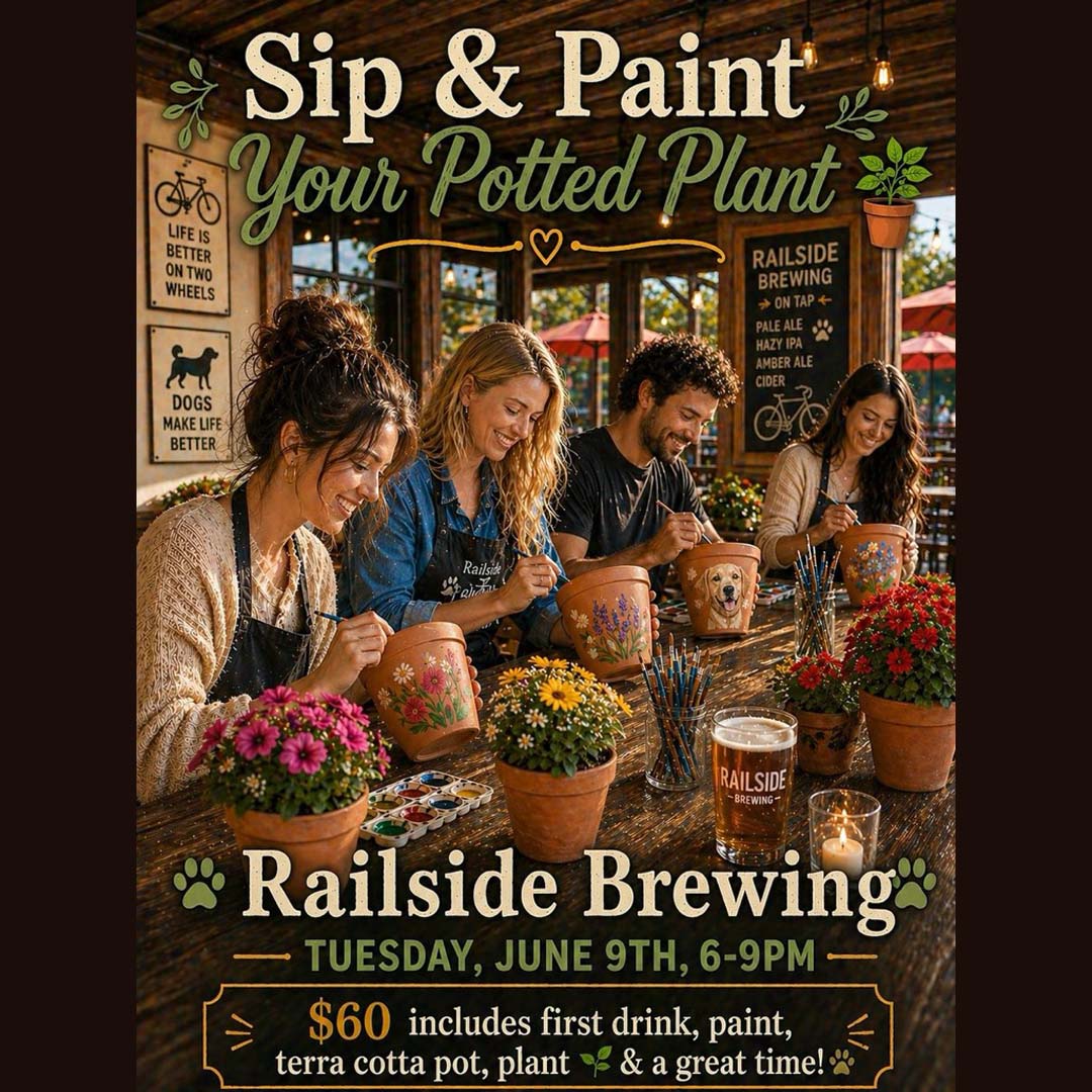 sip and paint flower pot at railside brewing june 9th sip and paint flower pot at railside brewing june 9th