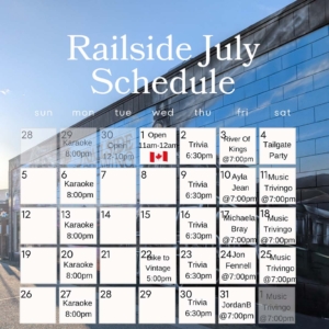 Railside Rumble Brewery in Kelowna located on the Railtrail - pay a visit to Railside!