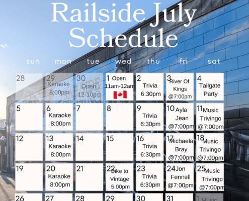july events at railside brewing in kelowna