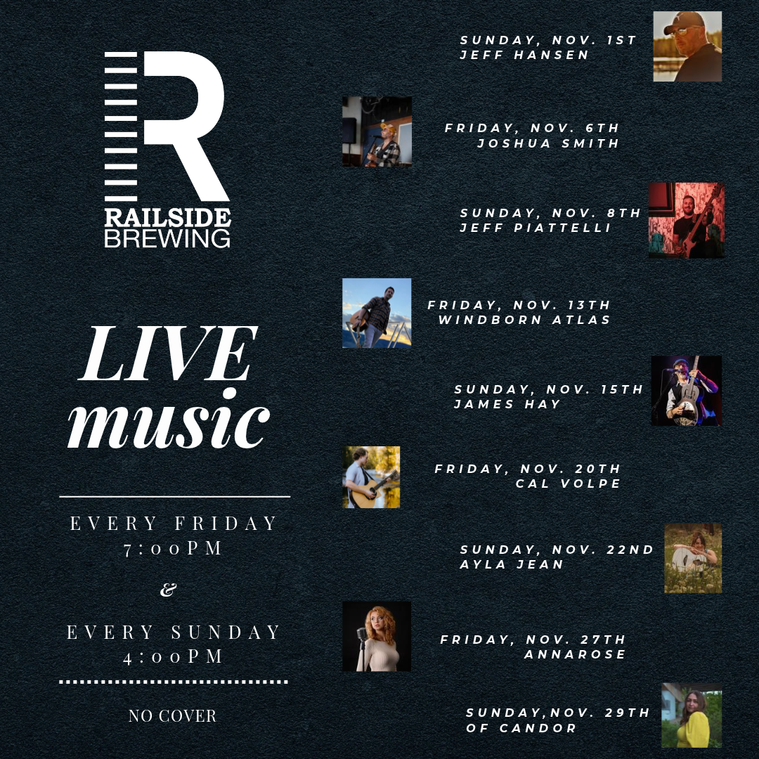 live music on sundays at railside november 2026