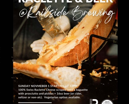 raclette and beer at railside brewing october 2026