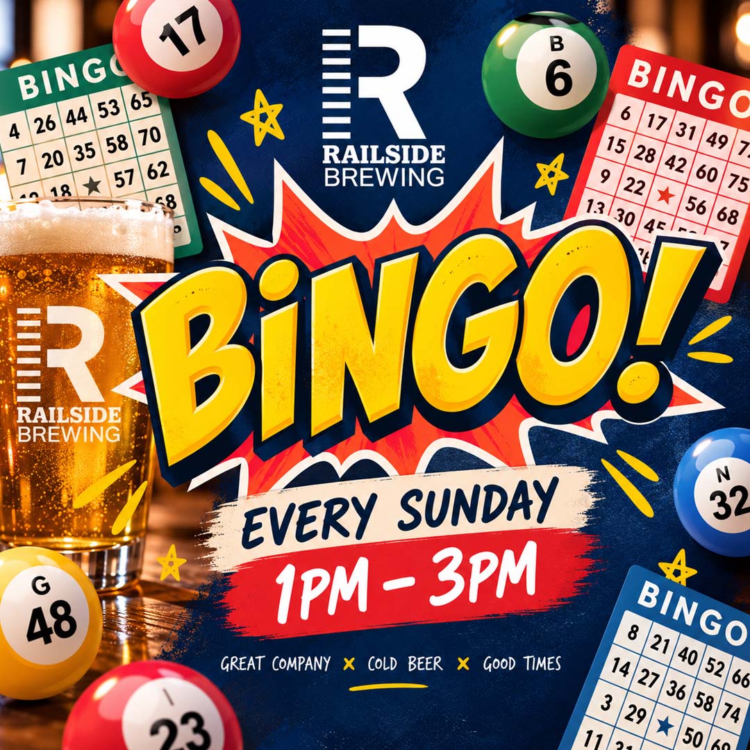 sunday bingo at railside brewing in kelowna 2026-2027